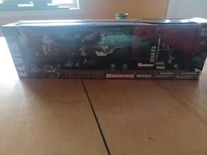 NEWRAY~ELVIS PRESLEY KENWORTH W900 BLACK TRACTOR TRAILER TRUCK  1:32 NEW - Picture 1 of 6