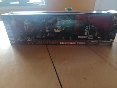 NEWRAY~ELVIS PRESLEY KENWORTH W900 BLACK TRACTOR TRAILER TRUCK  1:32 NEW - Image 1 of 4