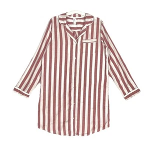 STARS ABOVE, STRIPPED PERFECTLY COZY FLANNEL PLAID NIGHTGOWN, SIZE M, RED - Picture 1 of 3