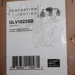 Generation Lighting Emile 3-Light Bathroom Vanity Light Satin Bronze Large 22" - Picture 1 of 4