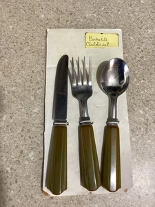 Vintage Bakelit Kinderbesteck 3 teilig - Bild 1 von 5