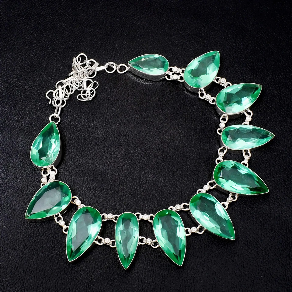 Peridot Gemstone Handmade Big Necklace Jewelry For Women 126 Gms LBN-7463 - Image 1 of 1