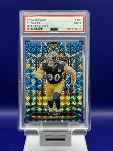 2024 Panini Mosaic T.J. Watt AZUL REACTIVO Mosaico PSA 9 POP - Imagen 1 de 3
