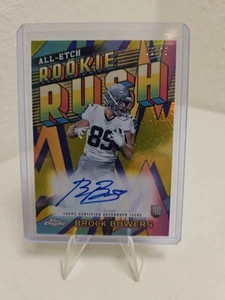 Brock Bowers 2024 Topps Chrome All-Etch Rookie Rush Auto 60/75 - Picture 1 of 6