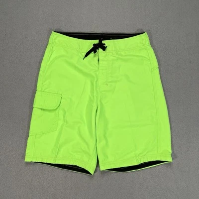 Burnside Board Pantalón Corto Hombre 30 Verde Neón Ligero Nadar Playa Informal Festival Foto 1 de 4