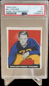 Pantalones Leaf Bill Fischer #7 1948 PSA 5 (MC) Rookie RC Pop 4 amarillo oscuro Notre Dame - Imagen 1 de 5