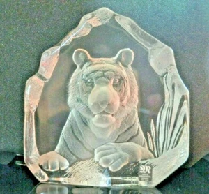 Mats Jonasson Bengal Tiger Crystal Glass Sculpture! New w/ BOX! #33611 - Picture 1 of 6