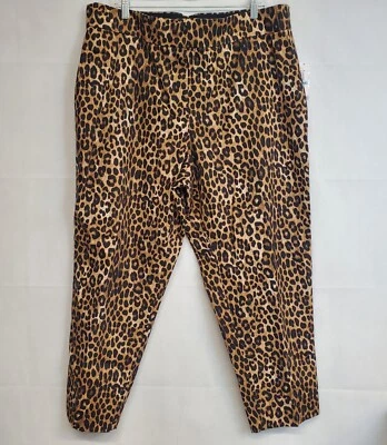 Michael Kors Womens Size 20W Leopard Animal Print Polyester Straight Leg Pant  - Image 1 of 4