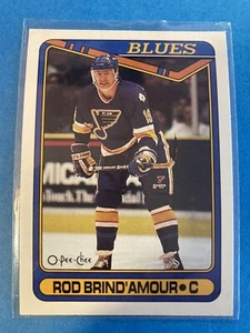1990-91 O-PEE-CHEE #332 Rod Brind’Amour ROOKIE St.Louis Blues NHL Vintage OPC - Picture 1 of 2