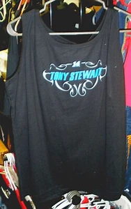 VINTAGE CFS LADIES BLACK SCROLL TANK TOP TEE SHIRT #14 TONY STEWART LARGE NWT - Picture 1 of 2