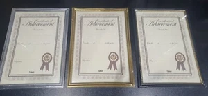 A4 Photo Frames, Pack of 3, Certificate of Achievement, Black White Silver - Picture 1 of 9