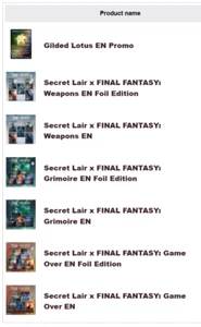 MTG Final Fantasy Secret Lair FOIL NONFOIL PROMO COMPLETE BUNDLE ENGLISH PRESALE - Picture 1 of 1