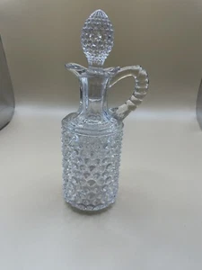 Blown glass pointed hobnob decanter cruet with stopper clear Home decor - Picture 1 of 8