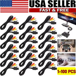 6 FT RCA TV AV Audio Video Stereo Cable Cord For Nintendo N64 SNES Gamecube Lot - Picture 1 of 14
