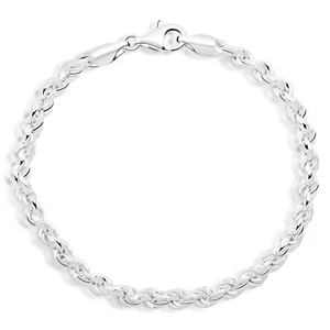 Tony Fein Kordelarmband 5mm Massiv 925er Silber Armband für Damen und Herren