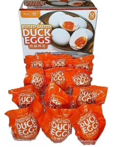 Boiled Salted Duck Eggs , Premium, Ready-to-Eat, 12 Count Authentic, Flavorful - Picture 1 of 4