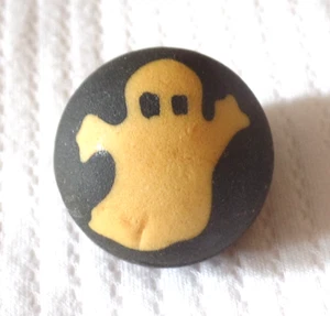 Vintage Small HALLOWEEN GHOST Black Bouncing Ball - Picture 1 of 4