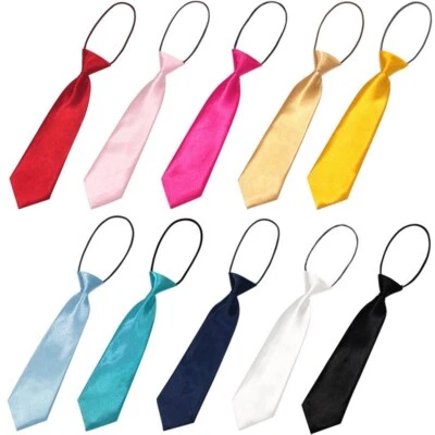 Boys and Girls Children's Necktie Plain Elastic Solid Color School Students - Image 1 of 4