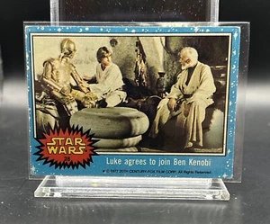 1977 Topps Star Wars Luke Skywalker Agrees to Join Ben Obi Wan Kenobi #28 Jedi - Picture 1 of 2