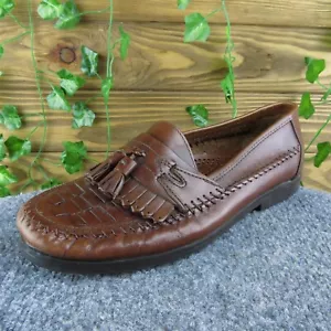 Dr. Scholl's Antonio Tassle Kilty Men Loafer Shoes Size 10 Brown Leather Slip On - Picture 1 of 10