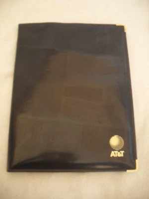 AT&T Calculator Folder From 1980 s But NEW Salesman Sample w/ Gold Embossed Logo - Image 1 of 4