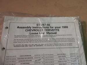 NOS GM ST-387-86 Assembly Instruction For your 1986 Chevrolet Corvette Chevrolet - Picture 1 of 3