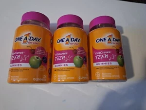  One A Day For Her VitaCraves Teen MultiVitamin Gummies 3 BOTTLES - NEW/SEALED - Picture 1 of 2