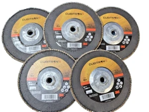 5 PACK-3M Abrasive 051141-55608 Cubitron II Flap Disc 967A, 7", 40 Grit, 5/8-11 - Picture 1 of 5