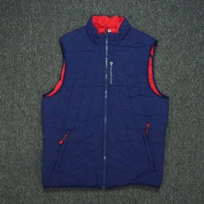 Vineyard Vines Vest Mens Small Blue Red Spinnaker Full Zip Reversible Sailing - Изображение 1 из 4