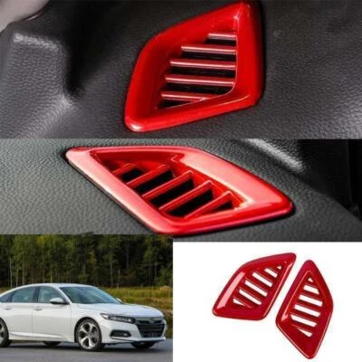 For Honda Accord 18-22 Red interior Dash upper AC Air Outlet Vent Frame Trim 2p Foto 1 de 3