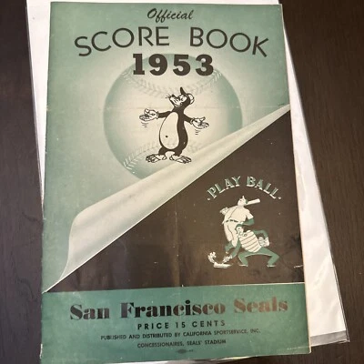 1953 Score Book Los Angeles Angels vs San Francisco Seals Scored - Image 1 of 4