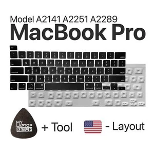 Ersatztaste für MacBook Pro (2019-2020) A2141 A2251 A2289 Scharnier US-Layout - Picture 1 of 12