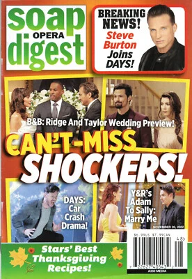 SOAP OPERA DIGEST Magazine Nov. 28 2022 Steve Burton Patrick Duffy Linda Purl - Image 1 of 4