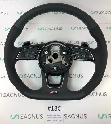 AUDI RS HALF ALCANTARA A4 S4 A5 S5 SQ5 STEERING WHEEL 8V0419091 #18C - Image 1 of 4