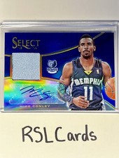 2013-14 Panini Select Basketball Mike Conley Blue Prizm Relic Auto /20
