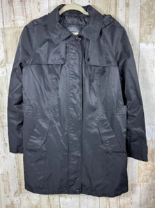 Covington Rain Coat Women 1X Black Hooded Waterproof Jacket Lined RN 15099 - Picture 1 of 8
