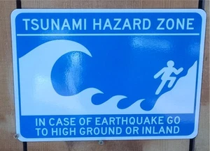 Tsunami Hazard Strand Autobahn Routenschild - Bild 1 von 1