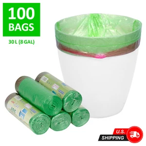 LSP 100 Count - 8 Gal, 30L - Garbage Trash Bags for Office, Home, Kitchen Waste - Picture 1 of 5