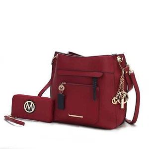 MKF Collection Shivani Vegan Leather Hobo Bag & Wristlet Wallet – Chic and Funct - Picture 1 of 12