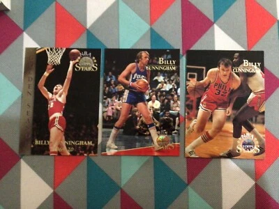 Billy Cunningham 76ers HOF Lot of 3 1996 Topps Stars Members Only parallel cards - Image 1 of 2