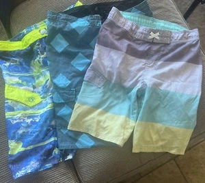 Lot of 3 Boy’s Swim Trunks: Hang Ten, OP & Cat & Jack (2 LG, 1 XL) - Picture 1 of 20