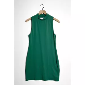 BABATON Aritzia Contour Mock Neck Mini Dress Sleeveless Green size Large - Picture 1 of 6