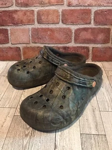 Crocs Mens 7 Womans 9 Realtree Camo Clogs Fleece Lined Slip-on Shoes - Picture 1 of 5