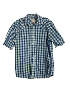 Roper Mens Wear the West Pearl Snap Shirt Size Medium Purple Cotton Plaid - Picture 1 of 6