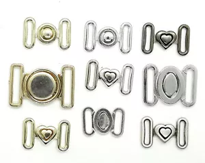 Bikini Lingerie 10mm Or 15mm Bridge Metal Clasp 2-teilig Shape & Colour Choice - Picture 1 of 14