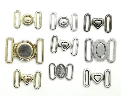 Bikini Lingerie 10mm Or 15mm Bridge Metal Clasp 2-teilig Shape & Colour Choice - Image 1 of 4