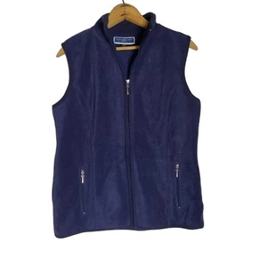 Karen Scott Women's Small Fleece Zip Up Blue Vest Jacket - Picture 1 of 4