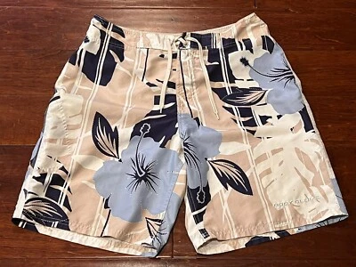 Body Glove Beige Azul Blanco Floral Para Hombre 32 Cordón Bañador Board Shorts Foto 1 de 4