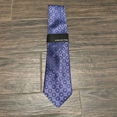 Corbata de seda Jones of New York para hombre - patrón geométrico púrpura - nueva con etiquetas Foto 1 de 4