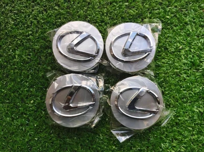 4PCS/SET WHEEL RIM CENTER HUB CAP Silver CHROME LOGO 62MM For Lexus ES350 NEW - Image 1 of 4